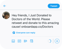Share donation to twitter